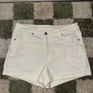 American Eagle Outfitters White Cuffed Denim Shorts